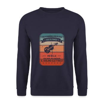 Ma Nella Mia Testa Sto Suorando Il Violino - Unisex Sweatshirt - navy - Front - Alina (178cm) & Michal (187cm)