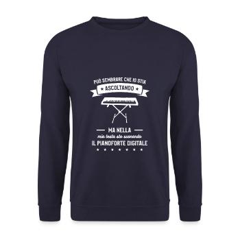 Ma Nella Mia Testa Sto Suorando Il Pianoforte - Unisex Sweatshirt - navy - Front - Alina (178cm) & Michal (187cm)