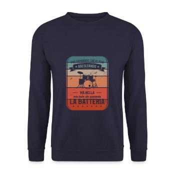 Ma Nella Mia Testa Sto Suorando La Batteria - Unisex Sweatshirt - navy - Front - Alina (178cm) & Michal (187cm)