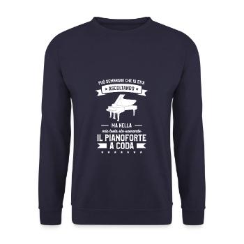 Ma Nella Mia Testa Sto Suorando Il Pianoforte A - Unisex Sweatshirt - navy - Front - Alina (178cm) & Michal (187cm)