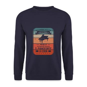 Ma Nella Mia Testa Sto Suorando Il Pianoforte A - Unisex Sweatshirt - navy - Front - Alina (178cm) & Michal (187cm)