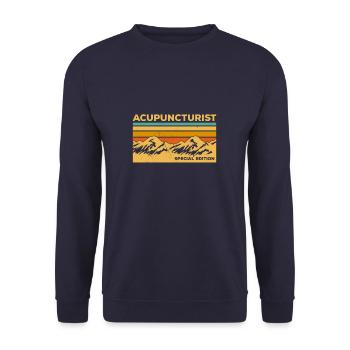Acupuncteur Vintage Acupuncture - Sweat-shirt Unisexe - marine - Devant - Alina (178cm) & Michal (187cm)