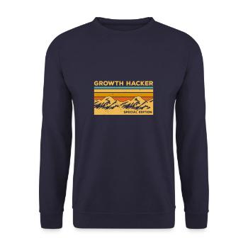 Vintage Growth Hacker Sonderausgabe Hacking - Unisex Pullover - Navy - Vorne - Alina (178cm) & Michal (187cm)