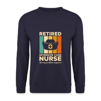 Pensionierte Intensivkrankenschwester ist nicht mein Problem - Unisex Pullover - Navy - Vorne - Alina (178cm) & Michal (187cm)