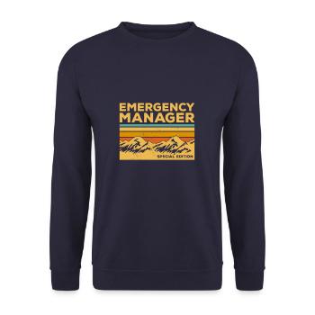 Vintage Emergency Manager - Unisex Sweatshirt - navy - Front - Alina (178cm) & Michal (187cm)