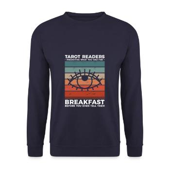 Tarot Readers Predicting What You Had For - Unisex Sweatshirt - navy - Front - Alina (178cm) & Michal (187cm)