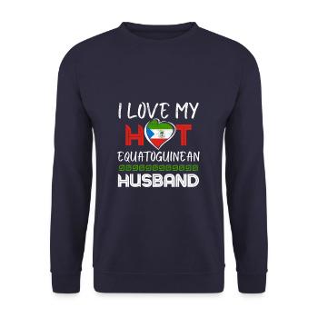 Fier mari équato-guinéen Guinée équatoriale - Sweat-shirt Unisexe - marine - Devant - Alina (178cm) & Michal (187cm)