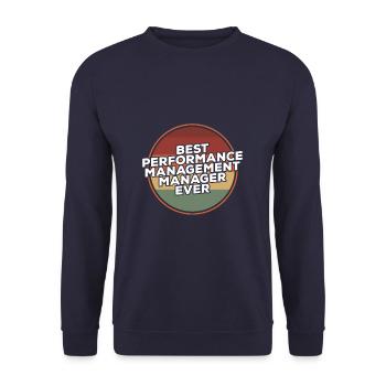 Vintage Best Performance Management Manager Ever - Unisex Sweatshirt - navy - Front - Alina (178cm) & Michal (187cm)