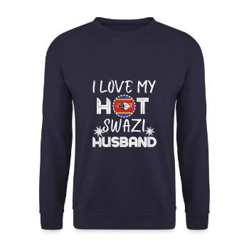 Drôle de mari swazi Eswatini Fière épouse - Sweat-shirt Unisexe - marine - Devant - Alina (178cm) & Michal (187cm)