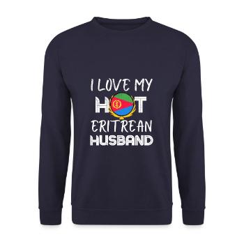 Fier mari érythréen Épouse fière - Sweat-shirt Unisexe - marine - Devant - Alina (178cm) & Michal (187cm)