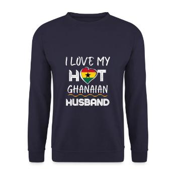 Drôle de mari ghanéen Proud Wife - Sweat-shirt Unisexe - marine - Devant - Alina (178cm) & Michal (187cm)