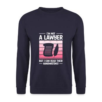 Je ne suis pas avocat, mais je peux lire leur écriture - Sweat-shirt Unisexe - marine - Devant - Alina (178cm) & Michal (187cm)