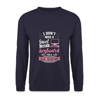 Ich brauche keinen Hammer Ich habe eine Tastatur Ich bin ein Legaler - Unisex Pullover - Navy - Vorne - Alina (178cm) & Michal (187cm)