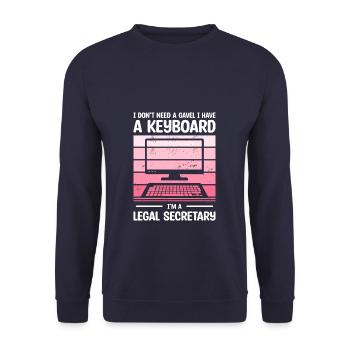 Ich brauche keinen Hammer Ich habe eine Tastatur Ich bin ein Legaler - Unisex Pullover - Navy - Vorne - Alina (178cm) & Michal (187cm)