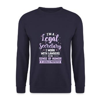 Je suis secrétaire juridique, je travaille avec des avocats, donc mon - Sweat-shirt Unisexe - marine - Devant - Alina (178cm) & Michal (187cm)