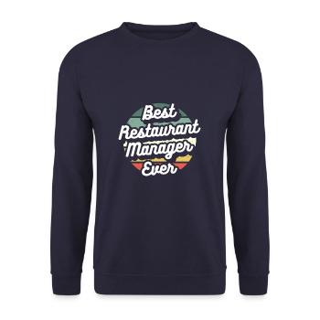 Rétro meilleur gérant de restaurant de tous les temps - Sweat-shirt Unisexe - marine - Devant - Alina (178cm) & Michal (187cm)