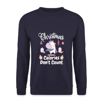 Sweet Christmas Unicorn Bakery Christmas Gift - Unisex Sweatshirt - navy - Front - Alina (178cm) & Michal (187cm)