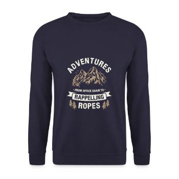Adventures From Office Chair To Rappelling Ropes - Unisex Sweatshirt - navy - Front - Alina (178cm) & Michal (187cm)