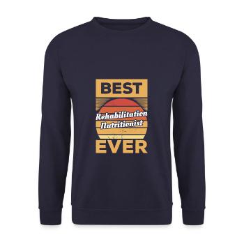Vintage Best Rehabilitation Nutritionist Ever - Unisex Sweatshirt - navy - Front - Alina (178cm) & Michal (187cm)