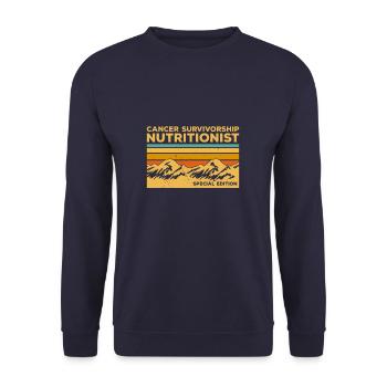 Nutritionniste de survie au Cancer Vintage - Sweat-shirt Unisexe - marine - Devant - Alina (178cm) & Michal (187cm)