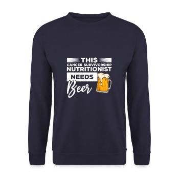 Cette nutritionniste survivante du cancer a besoin de bière - Sweat-shirt Unisexe - marine - Devant - Alina (178cm) & Michal (187cm)