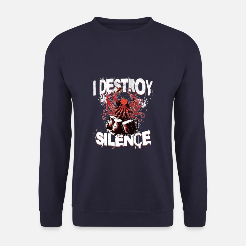 Krake Schlagzeug Destroy Silence Schlagzeuger - Unisex Pullover - Navy