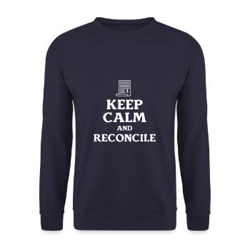 Gardez votre calme et réconciliez la comptabilité CPA Comptable - Sweat-shirt Unisexe - marine - Devant - Alina (178cm) & Michal (187cm)