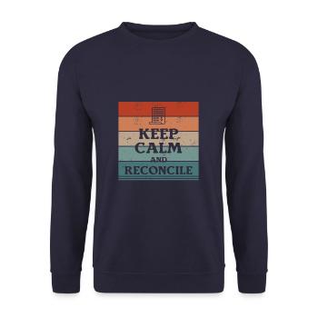 Gardez votre calme et réconciliez la comptabilité CPA Comptable - Sweat-shirt Unisexe - marine - Devant - Alina (178cm) & Michal (187cm)