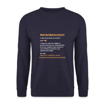 Microbiologist Definition Science Microbiology - Unisex Sweatshirt - navy - Front - Alina (178cm) & Michal (187cm)