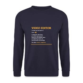 Video Editor Someone Who Does Precision Guesswork - Unisex Sweatshirt - navy - Front - Alina (178cm) & Michal (187cm)