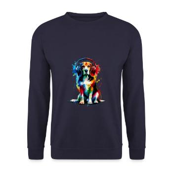 Coloré Splash Art casque Beagle chien Beagles - Sweat-shirt Unisexe - marine - Devant - Alina (178cm) & Michal (187cm)