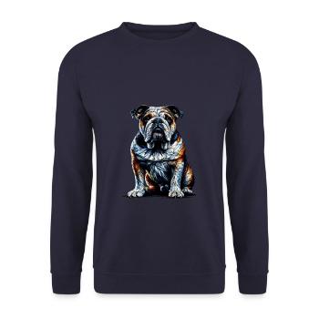 Polygone Art bouledogue bouledogues anglais - Sweat-shirt Unisexe - marine - Devant - Alina (178cm) & Michal (187cm)