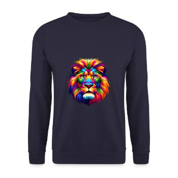 Pop Art Lions Wildlife Safari Zoo Africa Lion - Unisex Sweatshirt - navy - Front - Alina (178cm) & Michal (187cm)