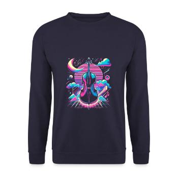 Geige Geiger Ge - Unisex Pullover - Navy - Vorne - Alina (178cm) & Michal (187cm)