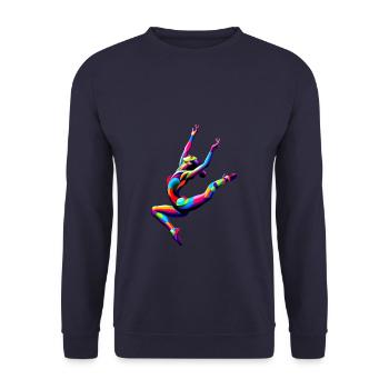 Colorful Pop Art Gymnastic Gymnast Acrobatics - Unisex Sweatshirt - navy - Front - Alina (178cm) & Michal (187cm)