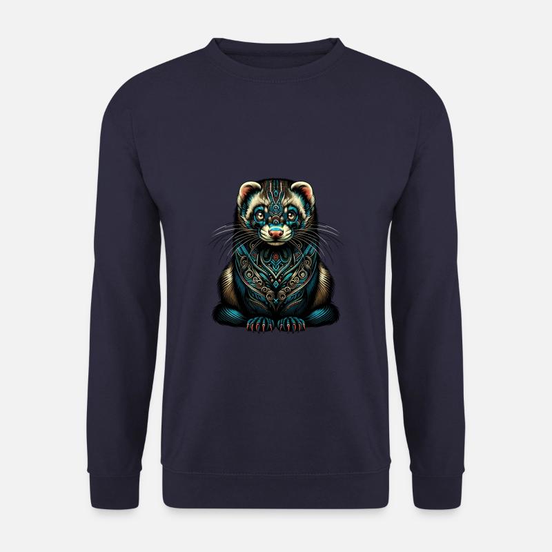 Mandala Kunst Wiesel Frettchen Wiesel Liebhaber - Unisex Pullover - Navy