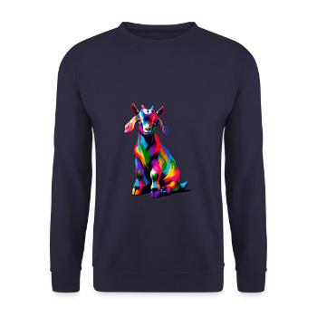 Colorful Pop Art Goats Farm Animal Goat Lover - Unisex Sweatshirt - navy - Front - Alina (178cm) & Michal (187cm)