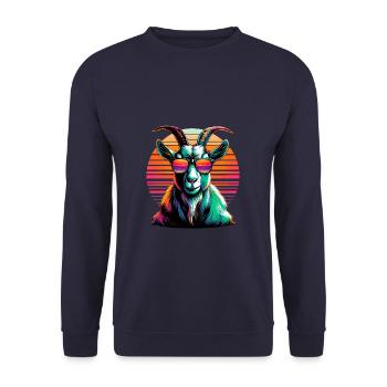 Colorful Pop Art Sunglasses Goats Farm Animal Goat - Unisex Sweatshirt - navy - Front - Alina (178cm) & Michal (187cm)