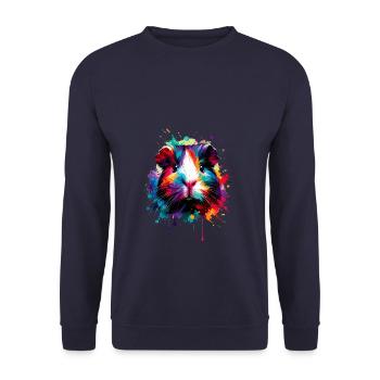 Splash Art coloré cochon d’Inde amant cochons d’Inde - Sweat-shirt Unisexe - marine - Devant - Alina (178cm) & Michal (187cm)