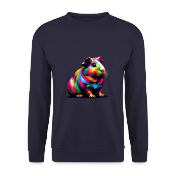 Colorful Pop Art Guinea Pig Lover Guinea Pigs - Unisex Sweatshirt - navy - Front - Alina (178cm) & Michal (187cm)