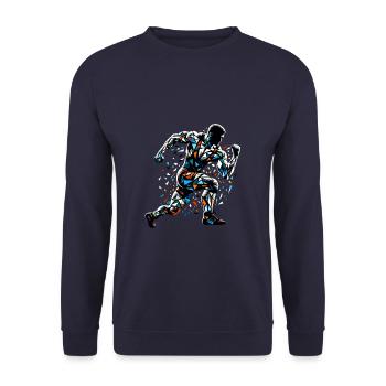 Polygon Art Wrestler Wrestling Wrestlers - Unisex Sweatshirt - navy - Front - Alina (178cm) & Michal (187cm)