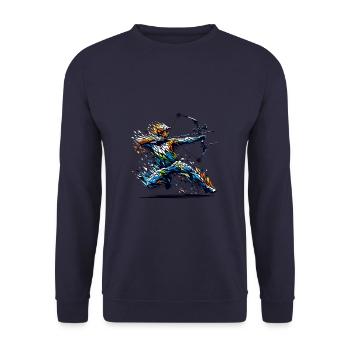 Polygon Art Archer Archery Bow And Arrow Archers - Unisex Sweatshirt - navy - Front - Alina (178cm) & Michal (187cm)
