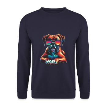 Lunettes de soleil Pop Art colorées Boxer Dog Boxers - Sweat-shirt Unisexe - marine - Devant - Alina (178cm) & Michal (187cm)