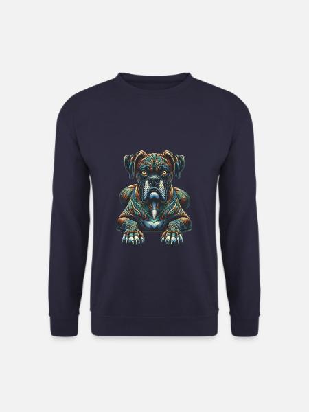 Mandala Art Boxer Dog Boxers - Unisex Sweatshirt - navy