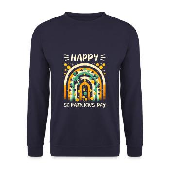 Joyeuse Saint-Patrick Shamrock - Sweat-shirt Unisexe - marine - Devant - Alina (178cm) & Michal (187cm)