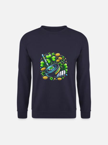 Eishockey Kleeblatt St. Patricks Day Schabernack - Unisex Pullover - Navy