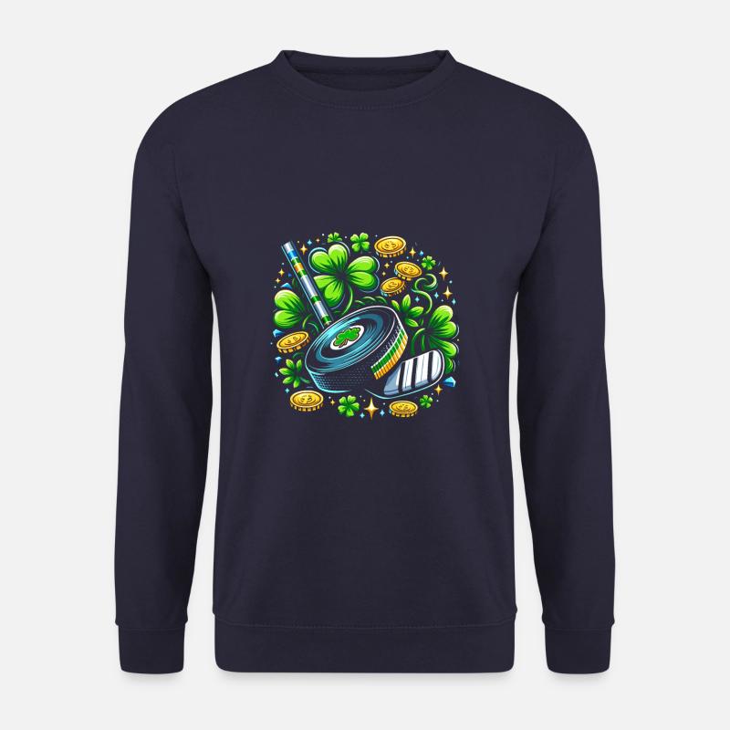 Eishockey Kleeblatt St. Patricks Day Schabernack - Unisex Pullover - Navy
