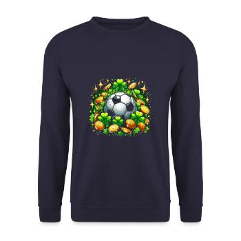 Soccer Shamrock St Patricks Day Shenanigans Clover - Unisex Sweatshirt - navy - Front - Alina (178cm) & Michal (187cm)