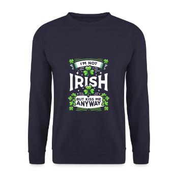 Je ne suis pas irlandais mais embrasse-moi quand même la Saint-Patrick - Sweat-shirt Unisexe - marine - Devant - Alina (178cm) & Michal (187cm)