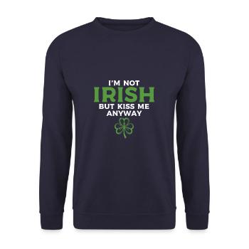 Je ne suis pas irlandais mais embrasse-moi quand même la Saint-Patrick - Sweat-shirt Unisexe - marine - Devant - Alina (178cm) & Michal (187cm)